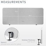 VIVO Clamp-on/Screw-on 60 x 24 inch Privacy Panel, Sound Absorbing Cubicle Desk Divider, Acoustic Partition, Gray, PP-1-V060G VIVO