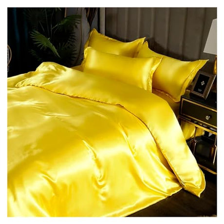 YIZUFU Luxury Satin Bedding Set Rayon Duvet Cover Set Single Double King Size Bedding Kit Designer Bedding Set Bed Cover Bed Lines Set,Bedding YIZUFU