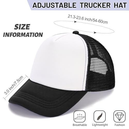 Ultrafun 10 Pack Trucker Hat Mesh Sublimation Blank Hats Adjustable Baseball Caps Hats for Men Women (Multicolor) Ultrafun