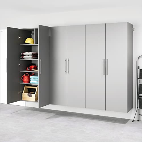 Prepac HangUps Large Storage Cabinet - Immaculate Light Gray 36" Cabinet with Storage Shelves and Doors; Ideal for Bin and General Storage Solutions - WoodArtSupply