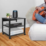 lxrnqcey 3-Tier AV Media Stand, Audio-Video Media Stand with Wheels, Stereo Cabinet, Modern Stereo Cabine, Game Console Shelf, Corner Shelf for Record Player Audio Rack Tower (3-Tier) lxrnqcey