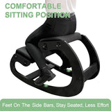 Predawn Adjustable Ergonomic Kneeling Chair – Custom Height Rocking Posture Stool with Thick Cushions, Solid Wood Frame, Knee Support Seat for Adults, Office or Meditation Use (Onyx Black) Predawn