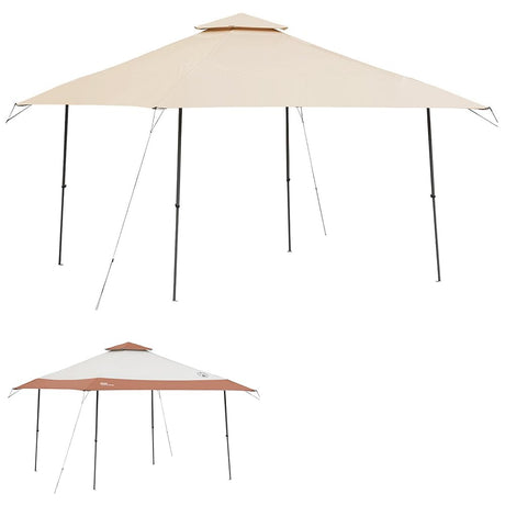 Garden Winds Custom Fit Replacement Canopy Top Cover Compatible with The Coleman 2000004407, 2000035727 13 x 13 Two Tiered Tent Eaved Shelter - Upgraded Performance RIPLOCK 350 Fabric- Beige Garden Winds