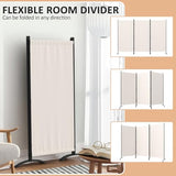 Kecreque 3 Panel Room Divider 6 Ft Folding Screen Room Dividers with 4 Curved Metal Feet Partition Wall Divider,Privacy Screens Portable Wall for Office,Bedrooms,Dining,Dorm,White Kecreque