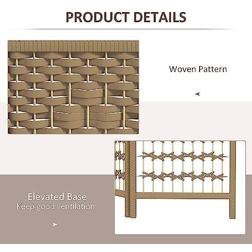 HOMCOM 6 Panel Room Divider, Folding Privacy Screen, 5.6' Room Separator, Wave Fiber Freestanding Partition Wall Divider, Natural HOMCOM
