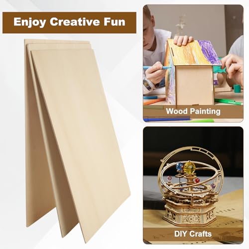 24Pcs 16 x 12 x 1/8 Inch Basswood Sheets, Unfinished Wood Boards, 3mm Basswood for Laser Cutting, Arts and Crafts, Painting, Wood Engraving, Architectural Models, Pyrography ACXFOND