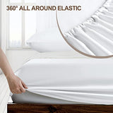 FreshCulture Twin Fitted Sheet - Hotel Quality - Ultra Soft & Breathable - Brushed Microfiber - Deep Pocket - Cooling Fitted Sheet for Twin Size Bed (White) FreshCulture