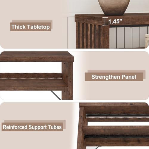 BON AUGURE Entryway Table, Console Table Behind Couch, Wood Sofa Tables with Shelf for Living Room, Farmhouse Entry Tables for Hallway Foyer (Rustic Oak, 47 Inches) BON AUGURE