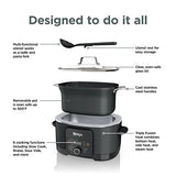 Ninja MC1010 Foodi PossibleCooker PLUS - Sous Vide & Proof 6-in-1 Multi-Cooker, with 8.5 Quarts, Slow Cooker, Dutch Oven & More, Glass Lid & Integrated Spoon, Nonstick, Oven Safe Pot to 500°F, Black Ninja