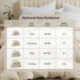 UNIKOME Goose Feather Down Fiber Comforter King Size, All Season Duvet Insert with Soft Downproof Cover, Cloud-Like Fluffiness Bed Comforters with Corner Tabs (King, Cream, 88"X104") UNIKOME
