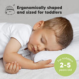 Toddler Pillow with Pillowcase - 13x18 My Little Dreamy Kids Travel Bed Pillows for Sleeping, Organic Cotton Small Pillowcase, Soft & Breathable, Machine Washable, Toddlers 2-5 Years Old (Soft White) KeaBabies