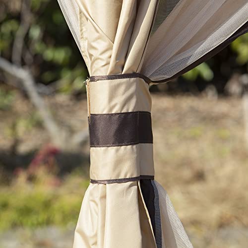 Outsunny 10' x 12' Outdoor Gazebo, Patio Gazebo Canopy Shelter w/Double Vented Roof, Zippered Mesh Sidewalls, Solid Steel Frame, Beige Outsunny