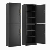 Ckzbx Metal Locker Tall Narrow Storage Cabinet, 67" H Locking Tool File Cabinets Snack Locker Organizer for School Classroom,Bedroom,Gym Home Office,Entryway and Hallway (20" W 2Door Black) Ckzbx
