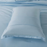 Caressma Light Blue Comforter Set Twin Size, Solid Lightweight Down Alternative Soft Boho Bedding Comforter Set, Breathable Fluffy Microfiber Skin-Friendly Comforter (68"x90") for All Seasons Caressma