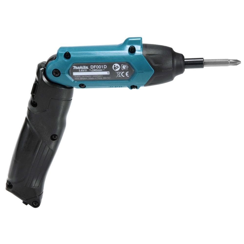 Makita DF001DW 3.6V Lithium-Ion 1/4" Hex Screwdriver Kit, Teal, 3.6V Makita