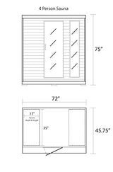 Radiant Saunas BSA2418 4-Person Hemlock Infrared Sauna Blue Wave