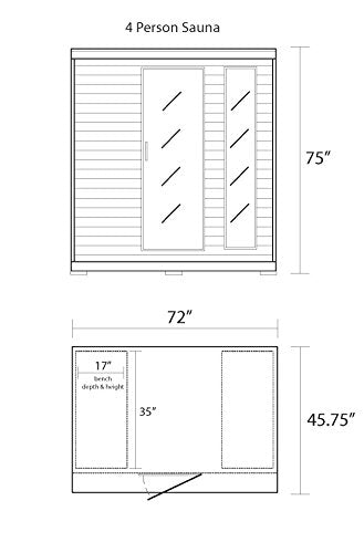 Radiant Saunas BSA2418 4-Person Hemlock Infrared Sauna Blue Wave
