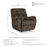 Signature Design by Ashley Rampant Casual Manual Rocker Recliner with Pillow-Top Arms, Dark Brown Signature Design by Ashley