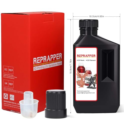 RepRapper Silver MetalShift 3D Printer Resin 405nm Fast UV-Curing Standard Photopolymer 3D Printing Resin with Metallic Shine for LCD Printer, Argent Aura 1000g