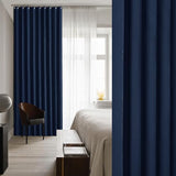 NICETOWN Room Divider Curtain for Bedroom Living Room Partition, Privacy Accordion Blackout Sound Proof Doorway Curtains, Sliding Glass Temporary Door Curtainfor Closet (Navy, 1 Panel, 60" W x 80" L) NICETOWN