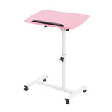 RUIAN Rolling Laptop Desk Adjustable Small Mobile Laptop Standing Table with Wheels Computer Cart Desk Over Bed/Sofa Side for Home & Office,Pink RUIAN