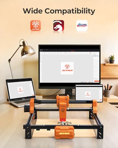 ACMER Laser Engraver Machine, Upgrade S2 7000mW Laser Cutter, 0.01mm Precision, 300×300mm Engraving Area, 10000mm/min Speed, for Wood, Metal, Acrylic, Leather, DIY & Education ACMER