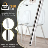 HAIZAO Clear Round Glass Dining Table Set for 4, 5 Piece Circle Kitchen Table Set, 36'' Modern Circular Dining Room Table Set, Minimalist Dining Set, Clear Acrylic Chair, for Small Place (Silver) HAIZAO
