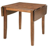 LUMISOL 3-Piece Wood Drop Leaf Dining Table Set with 2 X-Back Chairs, Space-Saving Breakfast Nook Dining Set for 2 People, Extendable Kitchen Table Set, Brown LUMISOL