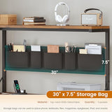 SEDETA L Shaped Desk with Drawers and Hutch, 47.2" Reversible Office Computer Desk with 5 Fabric Drawers, L Shaped Desk with Storage Shelves, Power Outlet and LED Lights for Home Office, Rustic Brown SEDETA