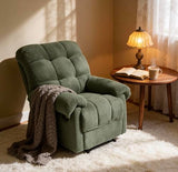 KEIKI Recliner Chair, Upholstered Nursery Rocker Reclining Chair with Side Pocket, Single Sofa Armchair for Living Room, Bedroom, Nursing, Reading, Army Green