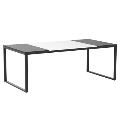 Tribesigns 6FT Conference Table, 70.86" L x 35.43" W x 29.52" H Rectangle Shaped Meeting Table, Modern Seminar Boardroom Table for Office Conference Room (White/Black) - WoodArtSupply