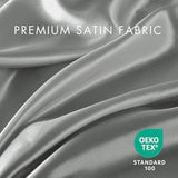 Madison Park Satin Sheets Split King Size, Luxurious Silky Bed Sheets, Elastic 14" Pocket fits up to 16" Mattress, Wrinkle-Free, Soft Satin Bed Sheet Set, Grey 7 Piece Madison Park