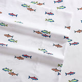 Eddie Bauer Kids - Queen Sheets, Stain-Resistant Toddler Bedding with Matching Sham(s), Super Soft, Ideal Boy Room Essentials (Fish Lake White, Queen) Eddie Bauer