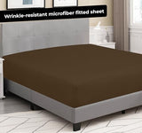 Royale Linens Fitted Sheet Twin - Ultra Soft 1800 Brushed Microfiber - Hotel Luxury Bottom Sheets - Wrinkle Free & Fade Resistant - Deep Pocket Fitted Sheet Only (Twin, Chocolate) ROYALE LINENS