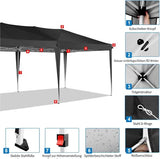 COBIZI Canopy 10x20 Pop Up Canopy Tent with 6 Sidewalls Party Tents for Parties Weddings Backyard Waterproof Outdoor Commercial Event Tent with Stakes, Ropes, Black COBIZI