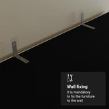 Madesa 2 Door 2 Drawer Storage Cabinet Wardrobe with Shelf and Hanging Space 31" L Wooden Armoire Closet Organization Unit for Bedroom and Office (Black) Madesa