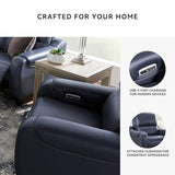 Signature Design by Ashley Mercomatic Contemporary Leather Match Wall Hugger Power Recliner with Adjustable Headrest and USB Ports, Blue Signature Design by Ashley