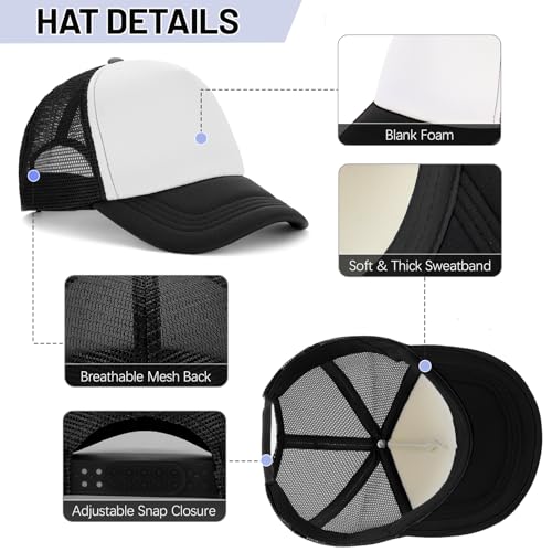 Ultrafun 10 Pack Trucker Hat Mesh Sublimation Blank Hats Adjustable Baseball Caps Hats for Men Women (Multicolor) Ultrafun