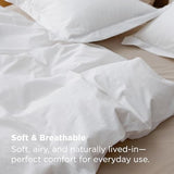 Bedsure 100% Washed Cotton Duvet Cover King - Bright White Minimalist Duvet Cover Linen Like for All Seasons - GentleSoft™ Plain Simple Cotton Bedding, 3 Pieces (Bright White, King, 104"x90") Bedsure