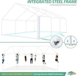 COBIZI 20x20 Party Tent Heavy Duty for Parties Waterproof, Wedding and Event Canopy & Carport, Carpas para Fiestas with Removable Sidewalls & Built-in Sandbag(Better Than Galvanized), UV50+, White COBIZI
