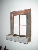 AmishWares, Collectible Handmade Barn Wood Window Frame Flower Box Planter Decoration Home and Garden Primitive and Rustic Barn wood Window Frame Flower Box Barnwood Amish Wares