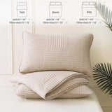 Whale Flotilla Ultra Soft King Quilt Bedding Set, Lightweight Microfiber Brich Beige Quilts Bedspreads Oversized, 3 Piece Ultrasonic Geometric Coverlet Bed Cover for All Seasons Whale Flotilla