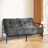 DHMAKER 8-inch Futon Mattress Queen Size, Thick Futon Sofa Couch Bed Foldable Floor Sleeping Pad for Adults, Portable Floor Bed Mattress, Velvet Tatami Mat (Frame Not Included), Deep Grey, 60"x80" DHMAKER