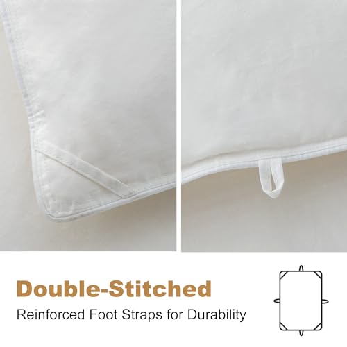 DownAero™ Feather Down Comforter 100% Cotton, High Fill Power Medium Warmth for All Season Duvet Insert, California King Comforter White DownAero