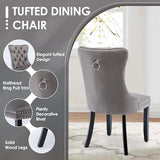 HAIZAO Extendable Oval Dining Table Set with 8 High-End Velvet Upholstered Chairs, 59 to 91 Inch Kitchen Table & Tufted Solid Wood Dining Chairs with Nailhead Trim, Contemporary Dining Room Furniture HAIZAO