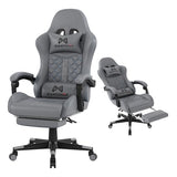 Gamtimer Gaming Chair, 400 lbs Adult Chair, High Back Computer Chair with Footrest and Linked Armrests, Office Video Game Chair with Lumbar Support (Grey) Gamtimer