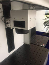 50W Enclosure Type JPT Fiber Laser Marking Machine Fiber Laser Engraver Laser Marker 110×110mm Lens and D69 Rotary Axis Class 1 Laser Output Power 0.39mW SFX