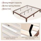 Giantex 14-Inch King Walnut Wood Platform Bed Frame – Minimalist Mattress Foundation with Heavy-Duty Slat Support Giantex