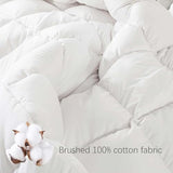 Down Comforter Queen Size – All Season Medium Weight Fluffy White Duvet Insert, Warm Feather Bedding, Soft 100% Cotton Cover, 90x90 Inch Vexino