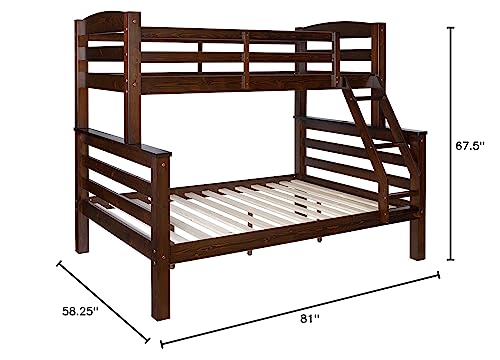 Powell Espresso Twin/Full Bunk Bed with Built-In Ladder and Detachable Design - WoodArtSupply